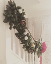 Load image into Gallery viewer, Christmas Garland by the Metre | Fresh foliage | Decorated