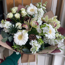 Load image into Gallery viewer, luxury white and green flower bouquet from bits and buds florist in leighton buzzard bedfordshire
