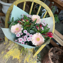 Load image into Gallery viewer, small gift bouquet of happy flowers that are affordable and bright available from bits and buds florist in leighton buzzard for collection or delivery to wing soulbury heath and reach and more

