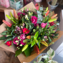 Load image into Gallery viewer, mixed red and pink flowers in a big luxury bouquet to celebrate Valentine's day without the cliches
