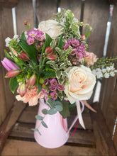 Load image into Gallery viewer, not from interflora jug of spring flowers made at independent florist in Leighton buzzard Bedfordshire
